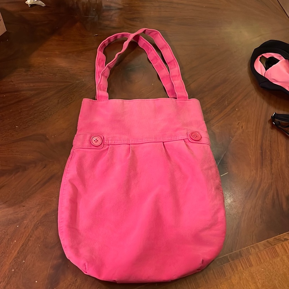 Pink denim Jean hobo shoulder bag zipper inside